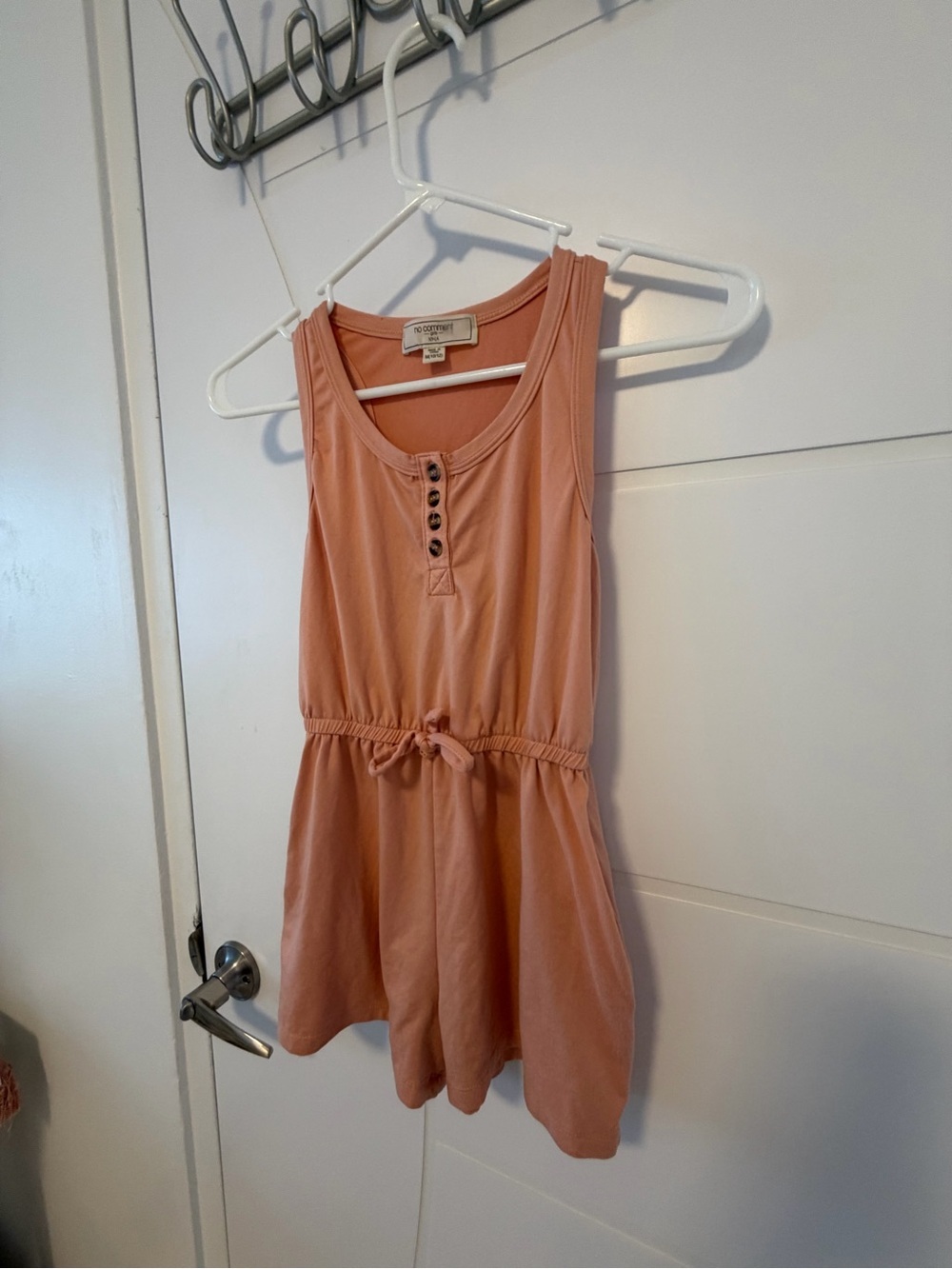 Salmon Pink Sleeveless Romper